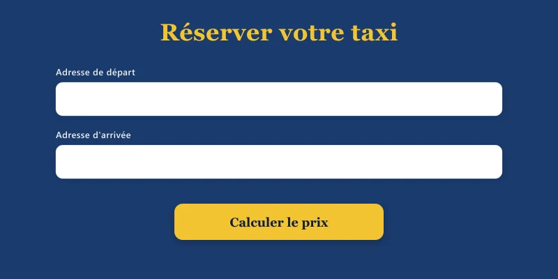 Aperçu du module de réservation Tara Taxi — transport médical CPAM, trajet privé et estimation tarifaire